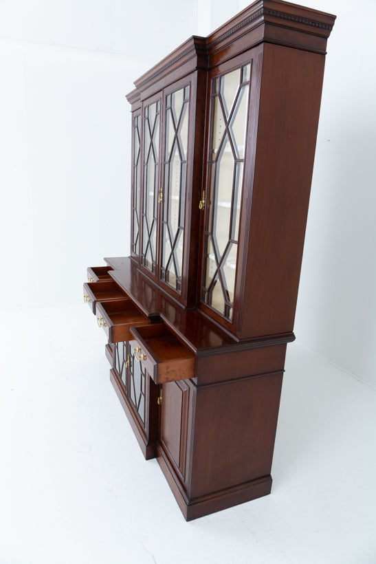 Imposing Victorian Mahogany Breakfront Bookcase