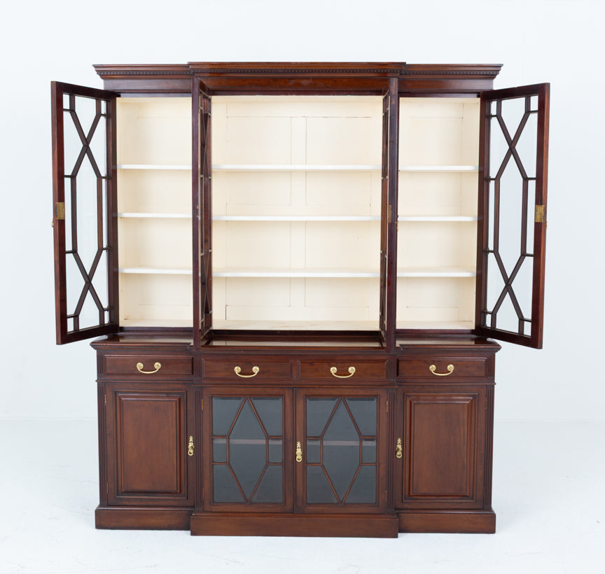 Imposing Victorian Mahogany Breakfront Bookcase
