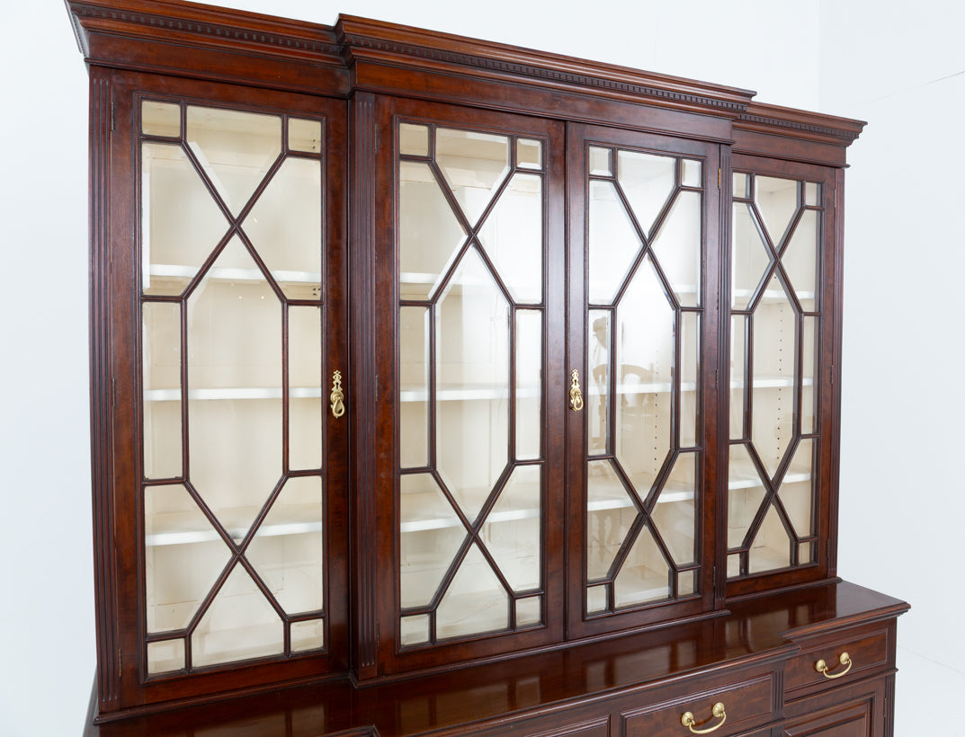 Imposing Victorian Mahogany Breakfront Bookcase