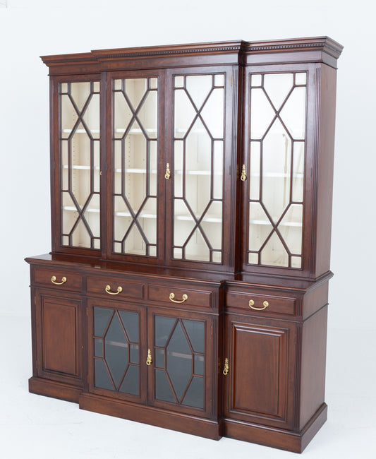 Imposing Victorian Mahogany Breakfront Bookcase