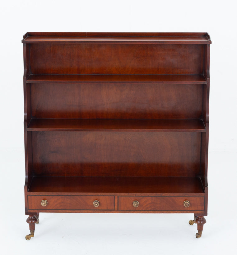 Regency Revival Mahogany Waterfall Open Bookcase