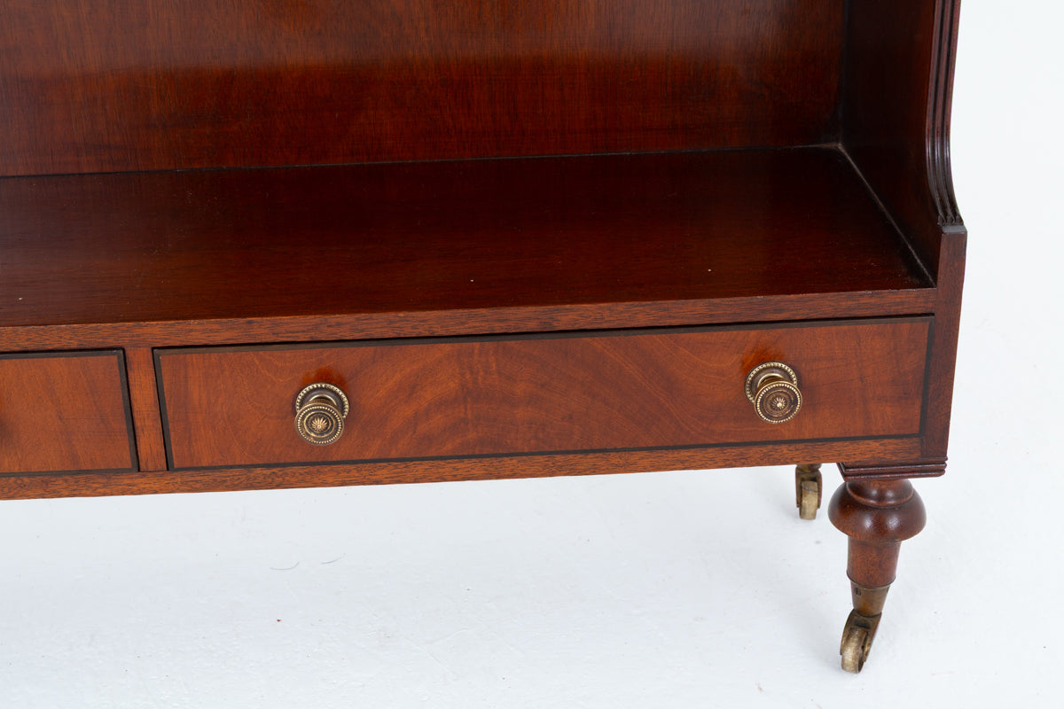 Regency Revival Mahogany Waterfall Open Bookcase