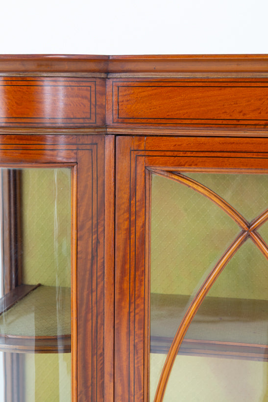 Impressive Sheraton Revival Satinwood Display Cabinet