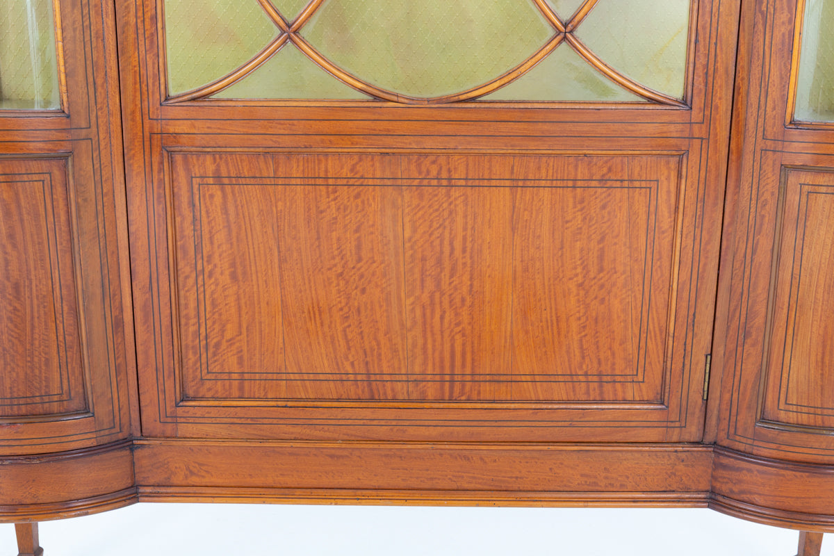 Impressive Sheraton Revival Satinwood Display Cabinet