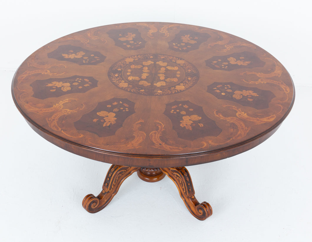 Impressive Victorian Walnut and Marquetry Centre Table