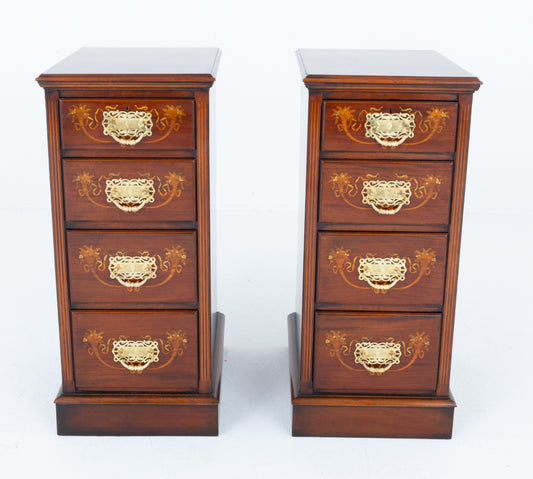 Pair of Mahogany Inlaid Chest of Drawers