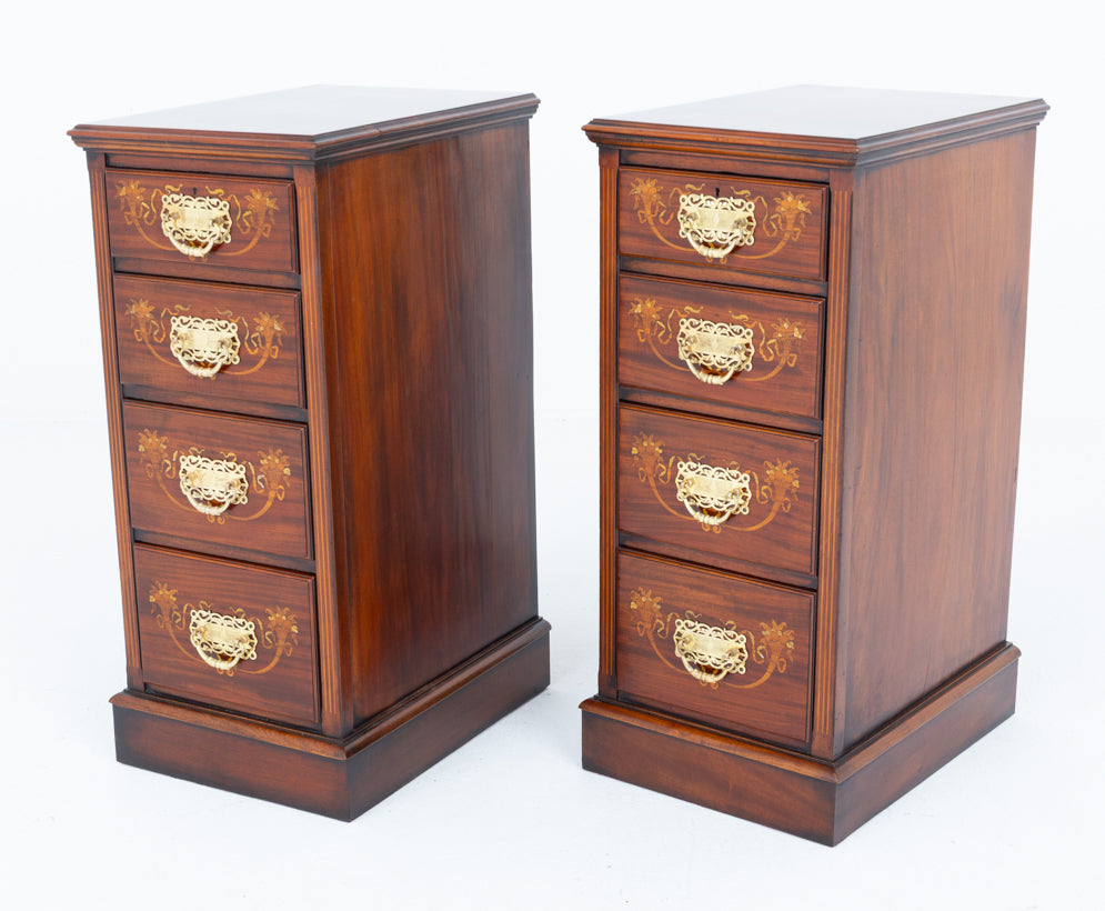 Pair of Mahogany Inlaid Chest of Drawers