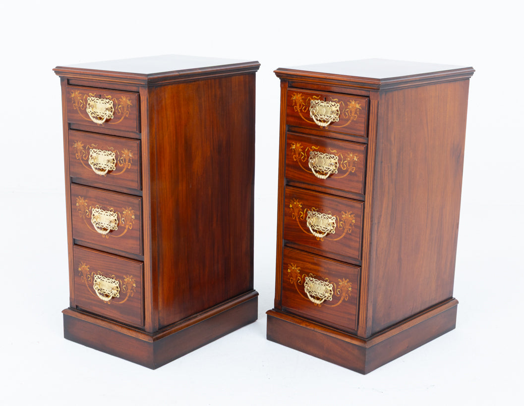 Pair of Mahogany Inlaid Chest of Drawers