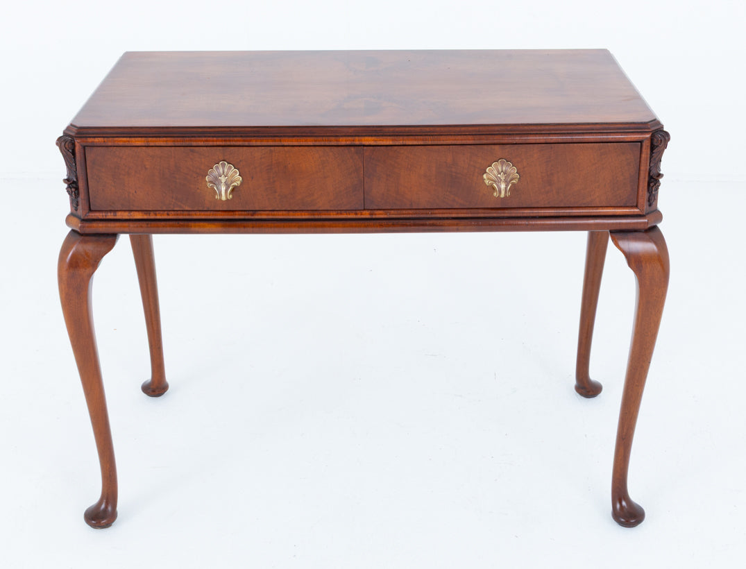 Walnut 2 Drawer Side Table