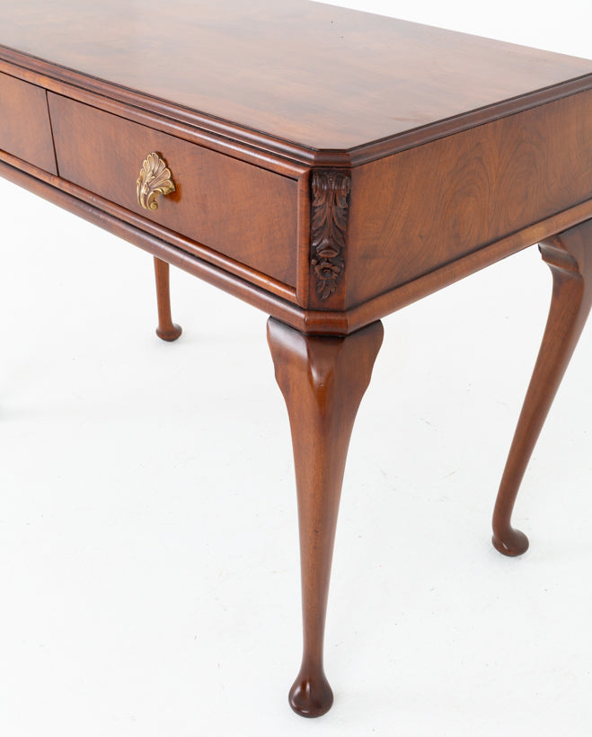Walnut 2 Drawer Side Table