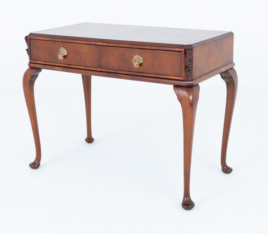 Walnut 2 Drawer Side Table