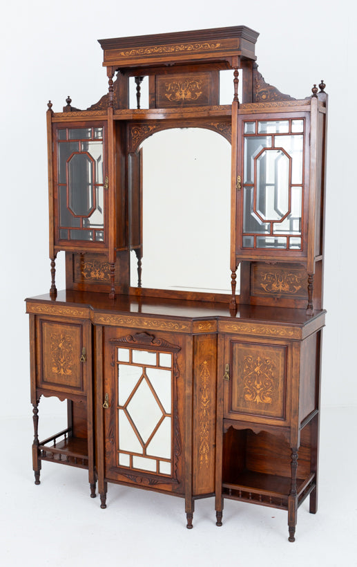 Late Victorian Rosewood and Marquetry Side Cabinet