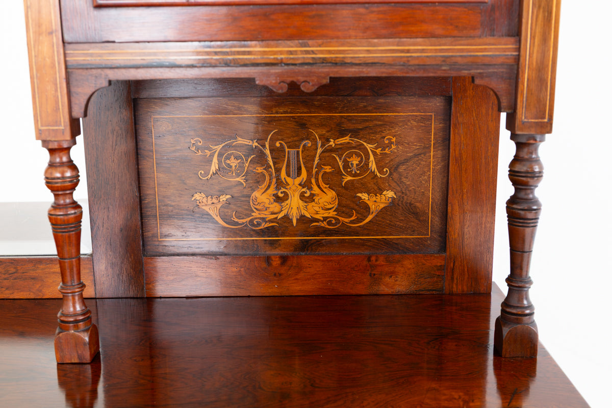 Late Victorian Rosewood and Marquetry Side Cabinet