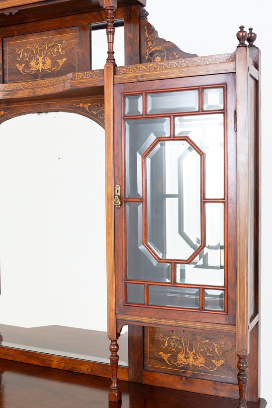 Late Victorian Rosewood and Marquetry Side Cabinet
