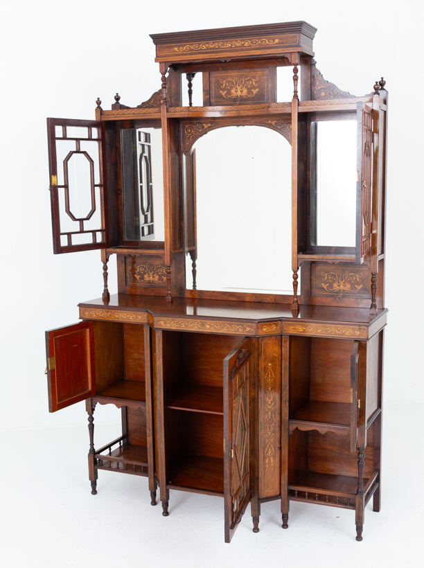 Late Victorian Rosewood and Marquetry Side Cabinet