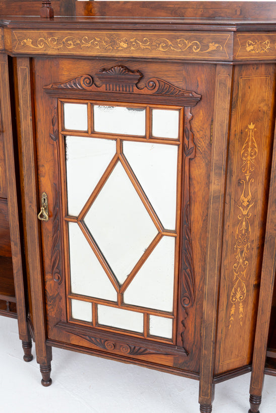 Late Victorian Rosewood and Marquetry Side Cabinet