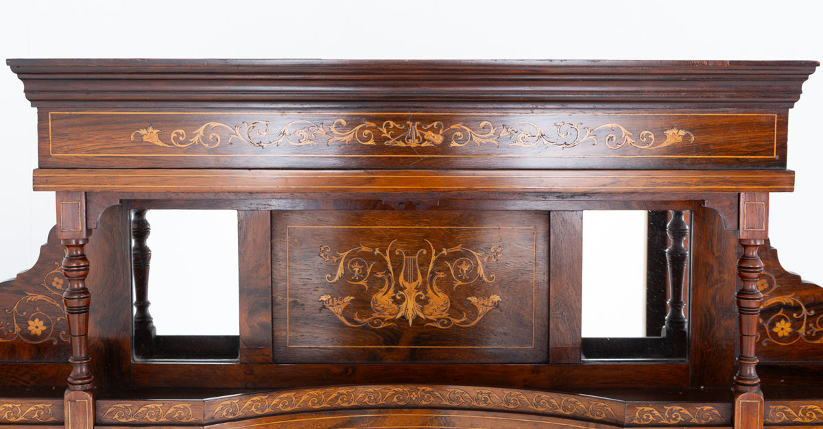 Late Victorian Rosewood and Marquetry Side Cabinet