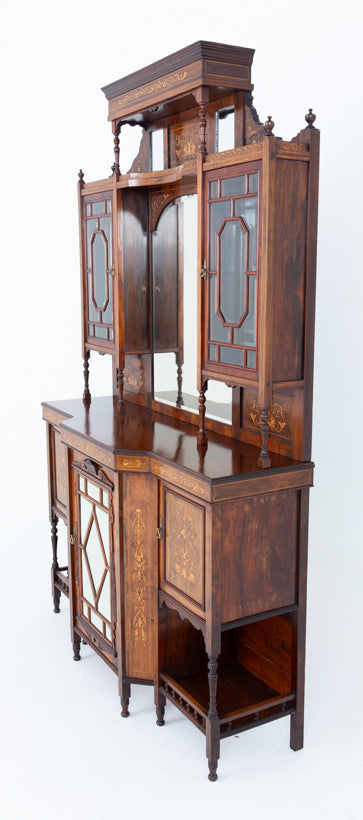 Late Victorian Rosewood and Marquetry Side Cabinet