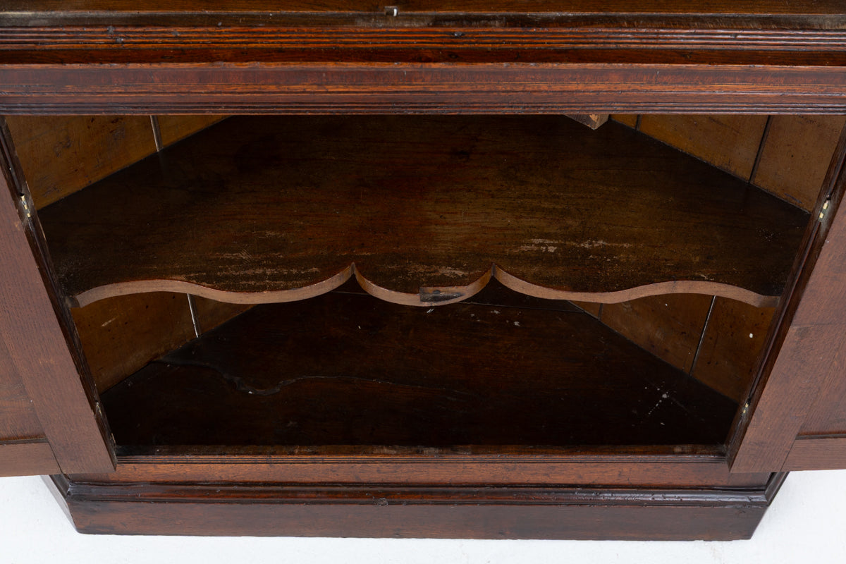 Georgian Oak Panelled Cornet Cabinet