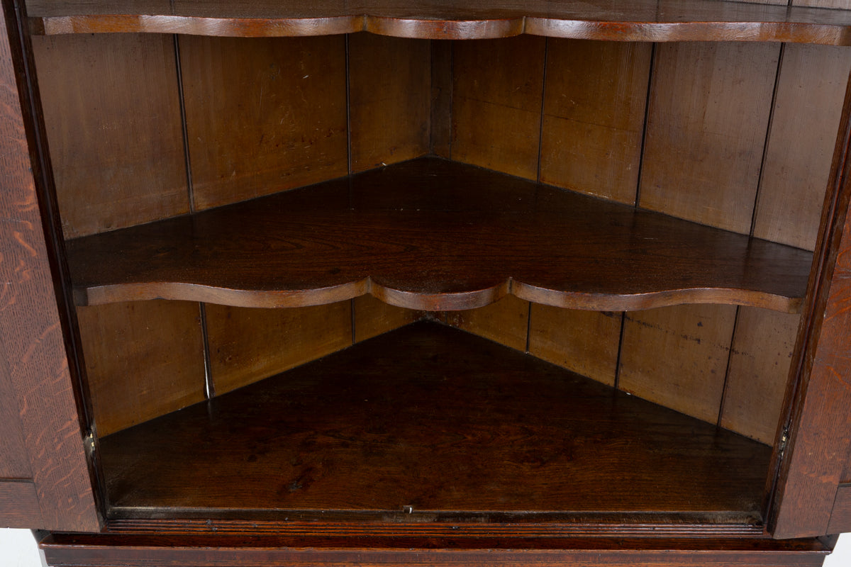 Georgian Oak Panelled Cornet Cabinet