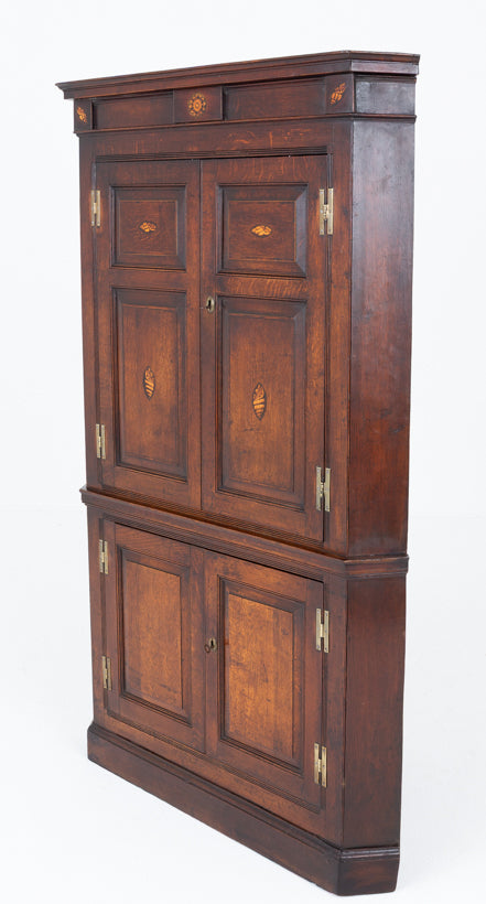 Georgian Oak Panelled Cornet Cabinet