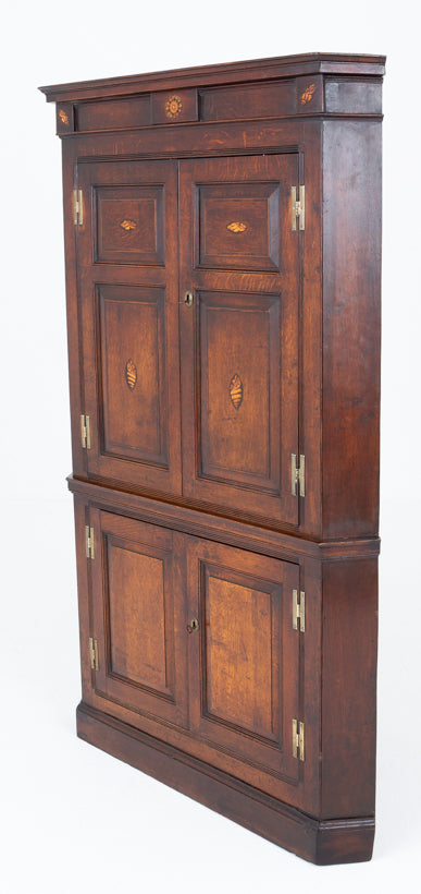 Georgian Oak Panelled Cornet Cabinet