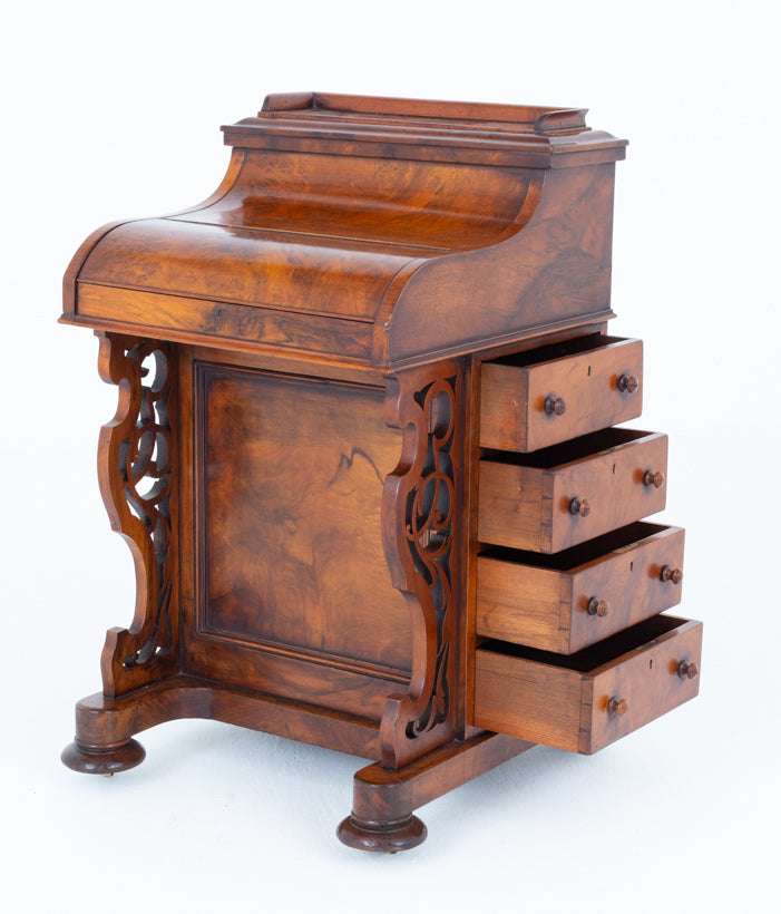 Victorian Burr Walnut Pop Up Davenport