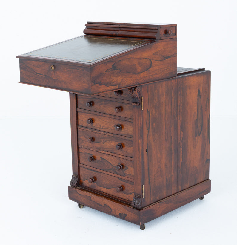 William IV Rosewood Slide Top Davenport