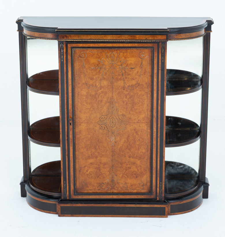 Victorian Walnut and Ebony Side Cabinet