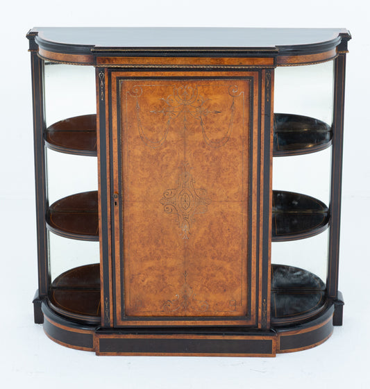 Victorian Walnut and Ebony Side Cabinet