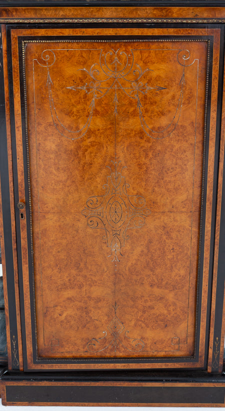 Victorian Walnut and Ebony Side Cabinet