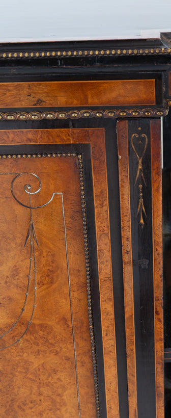 Victorian Walnut and Ebony Side Cabinet