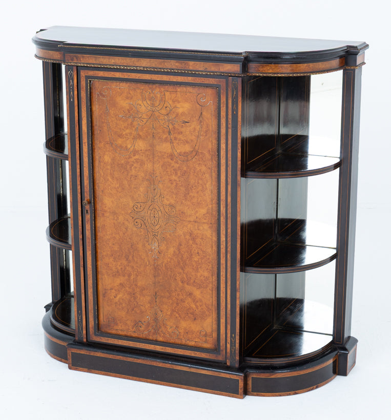 Victorian Walnut and Ebony Side Cabinet
