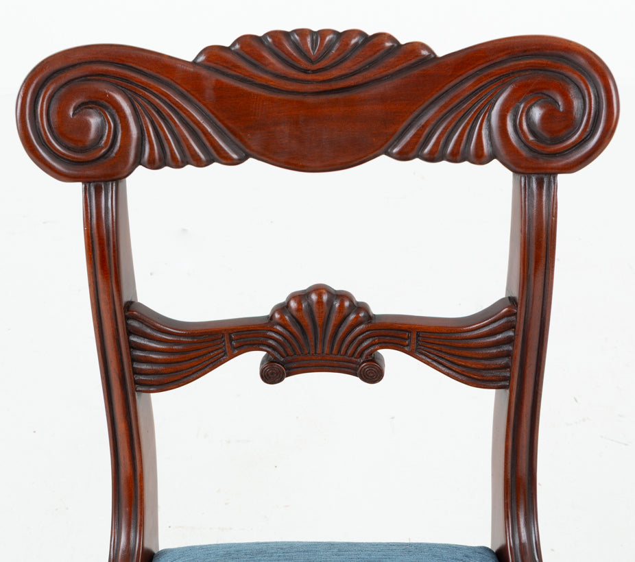Set of 10 Regency Style Mahogany Dining Chairs