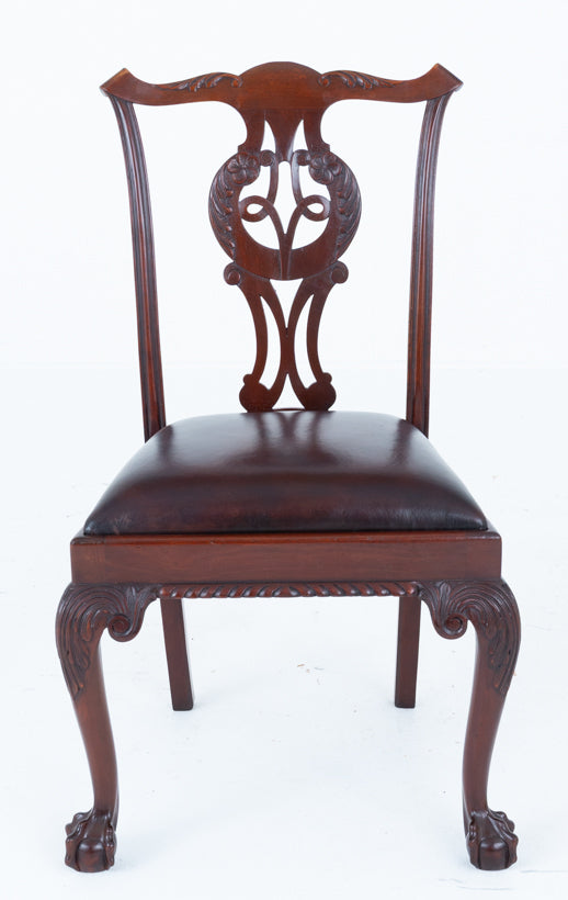 Set of 6 Mahogany Chippendale Style Irish Dining Chairs