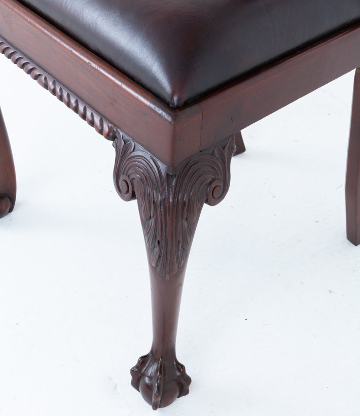 Set of 6 Mahogany Chippendale Style Irish Dining Chairs