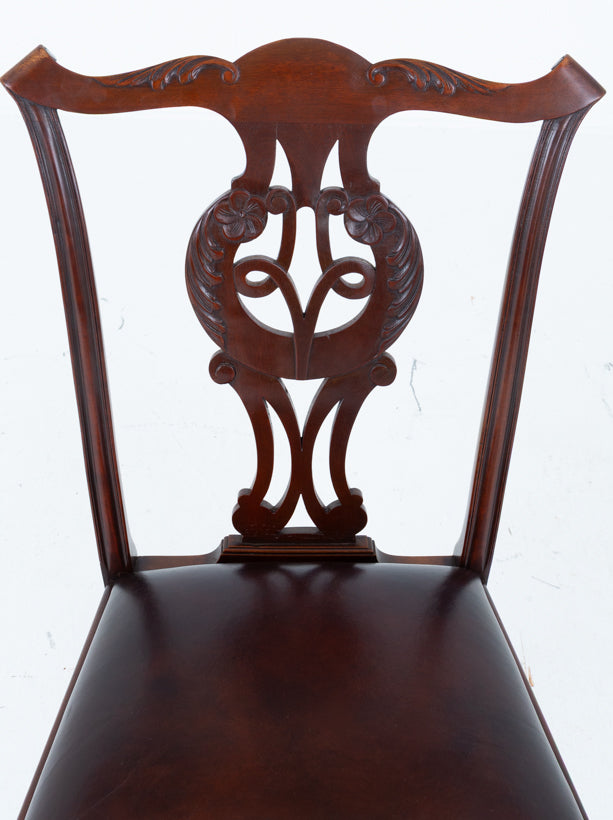 Set of 6 Mahogany Chippendale Style Irish Dining Chairs