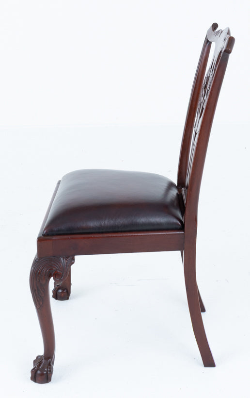 Set of 6 Mahogany Chippendale Style Irish Dining Chairs