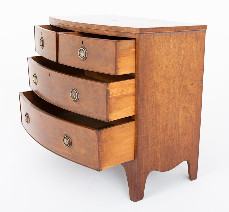 Regency Mahogany Bow Front Chest of Drawers