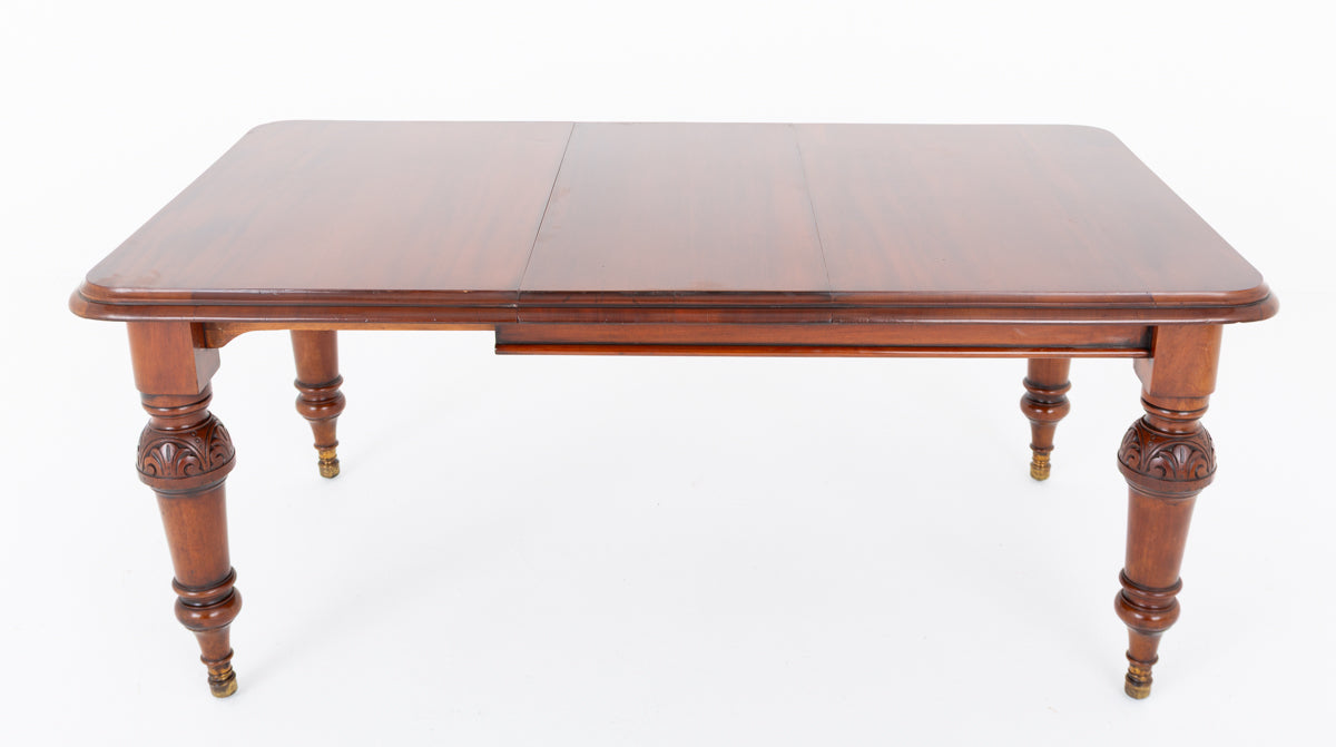 Victorian Mahogany 1 Leaf Extending Dining Table