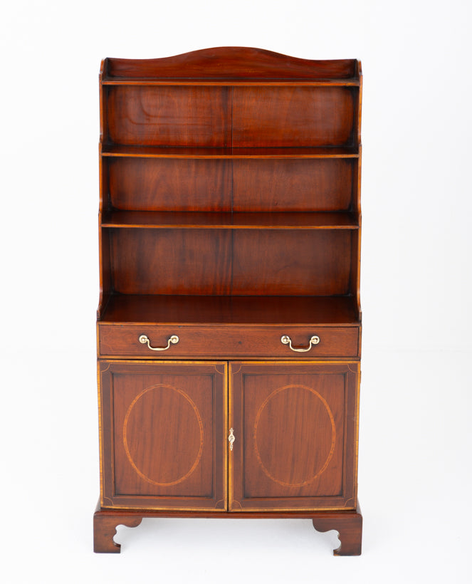 Regency Style Mahogany Waterfall Bookcase