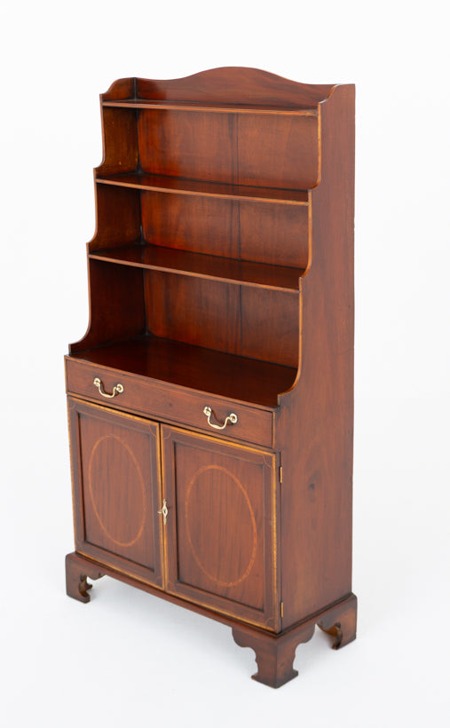 Regency Style Mahogany Waterfall Bookcase