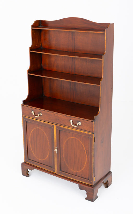 Regency Style Mahogany Waterfall Bookcase