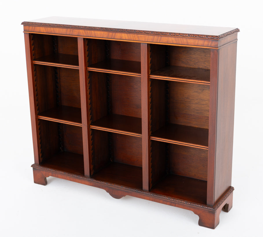 Mahogany 3 Section Open Bookcase