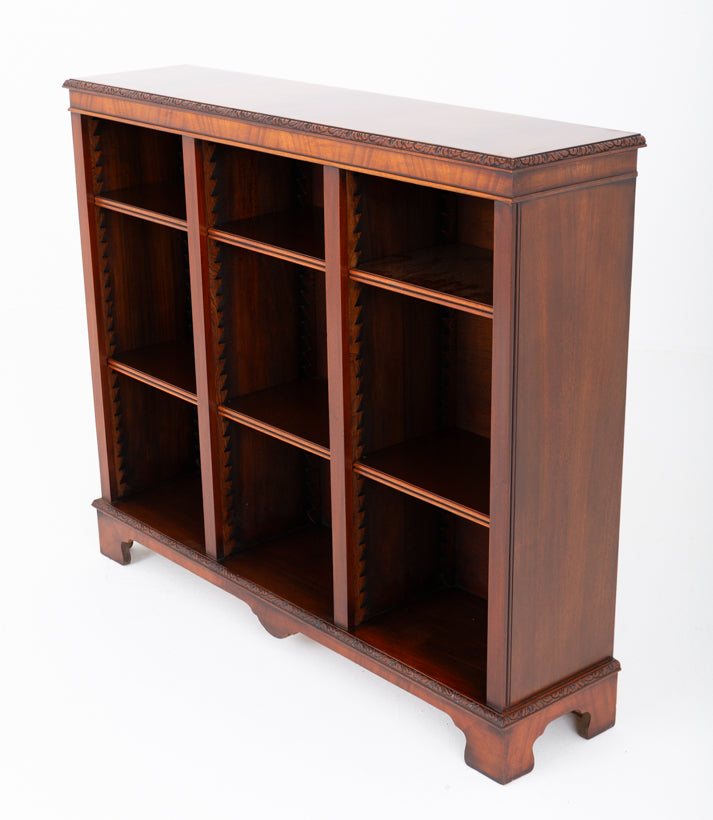 Mahogany 3 Section Open Bookcase