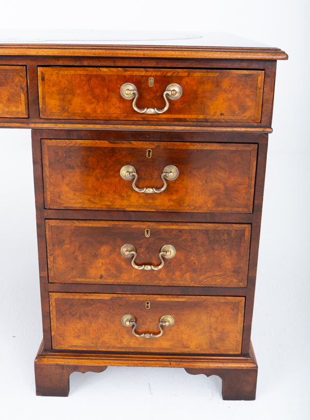 Impressive Burr Walnut Georgian Style Gentleman's Desk