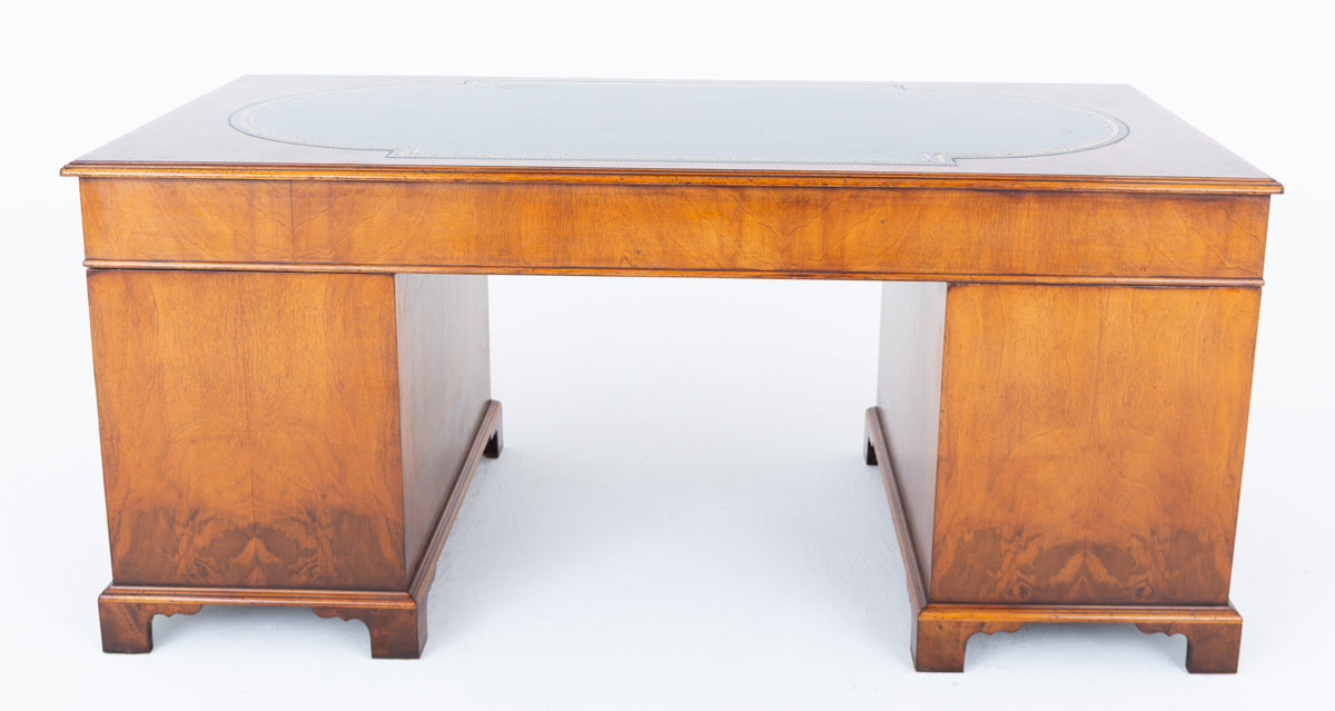 Impressive Burr Walnut Georgian Style Gentleman's Desk