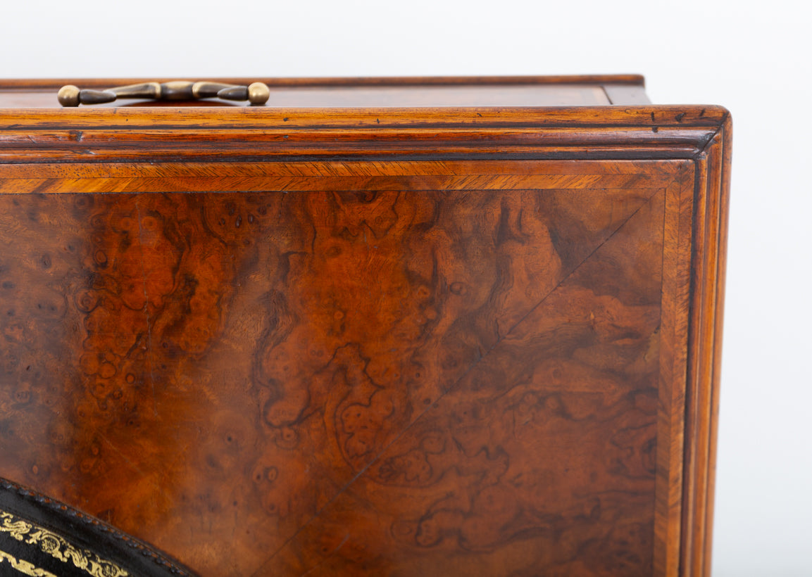 Impressive Burr Walnut Georgian Style Gentleman's Desk