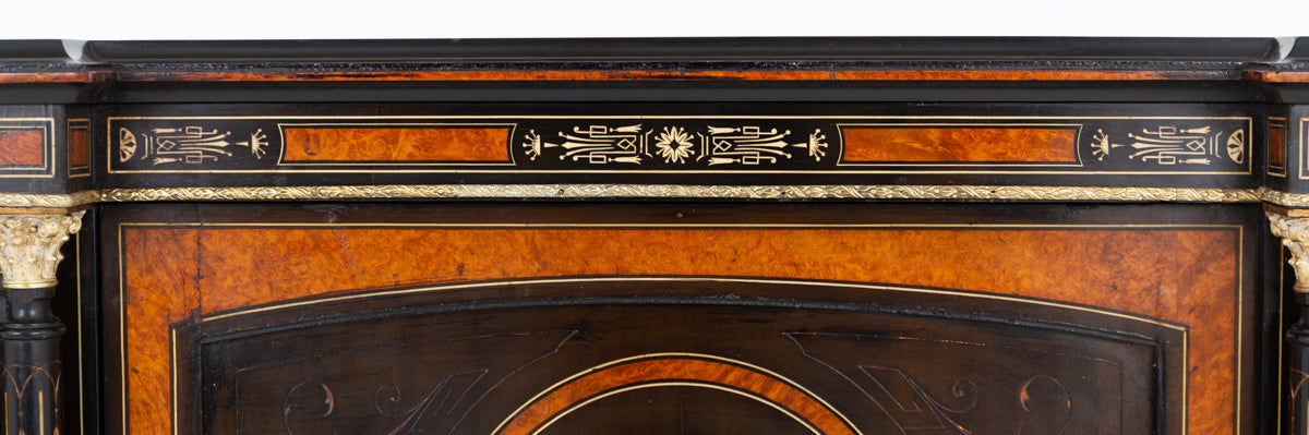 Victorian Walnut and Ebony Side Cabinet