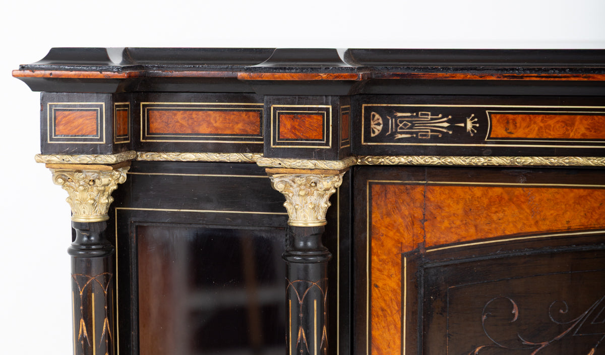 Victorian Walnut and Ebony Side Cabinet